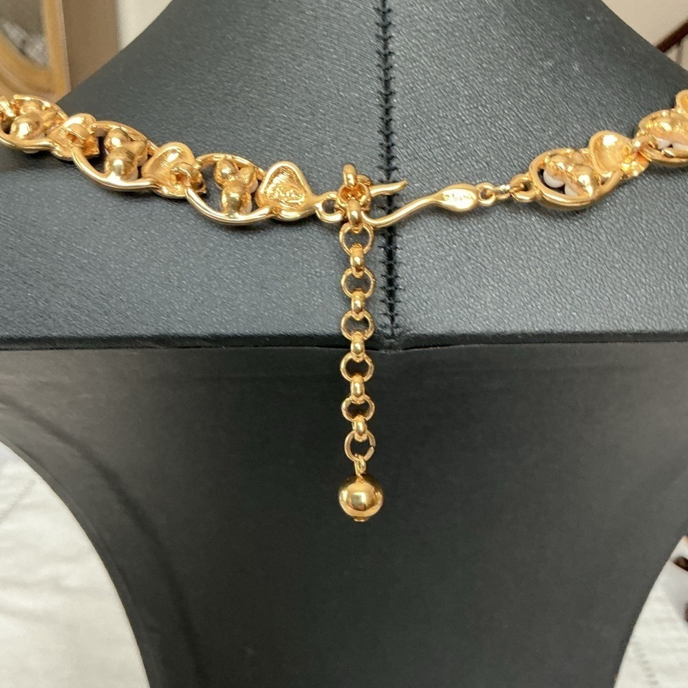 Napier XO Vintage Gold Tone Pearl Choker - Picture 5 of 5